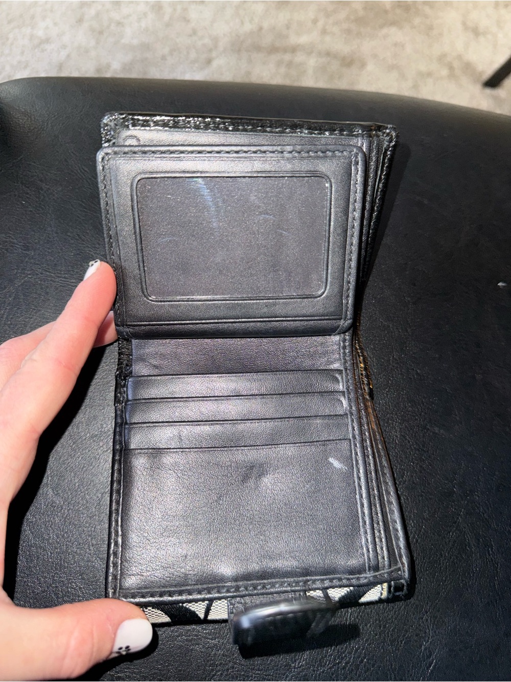 Coach Black and Cream Signature Canvas Wallet with Buckle - Picture 5 of 8